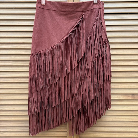 Idyllwind Fringed Brown Skirt size XS - Picture 6 of 6